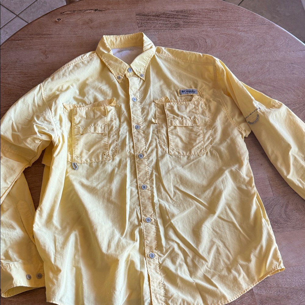 Columbia Light Yellow Casual Shirt
